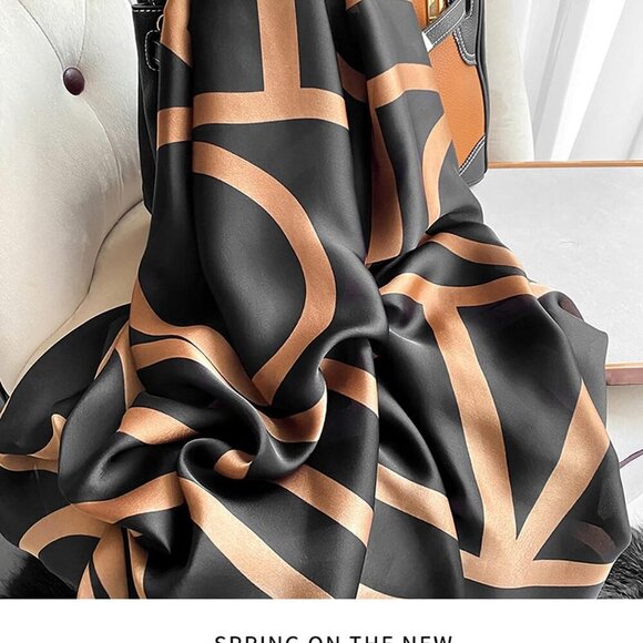 Fashion Scarves Scarf 100% Silk Feeling Scarf Silk Like Scarves Long Lightweight - Picture 3 of 6